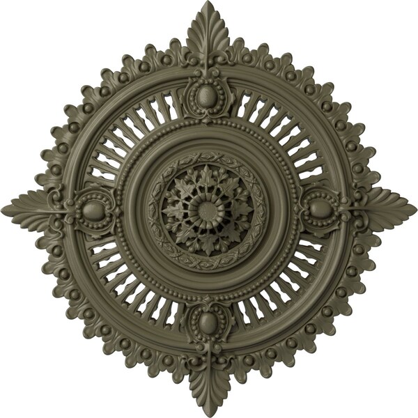 Ekena Millwork Haylynn Ceiling Medallion (Fits Canopies up to 1 1/4"), 29 1/8"OD x 1 1/4"ID x 4"P, Spartan Stone CM29HYSSF - main